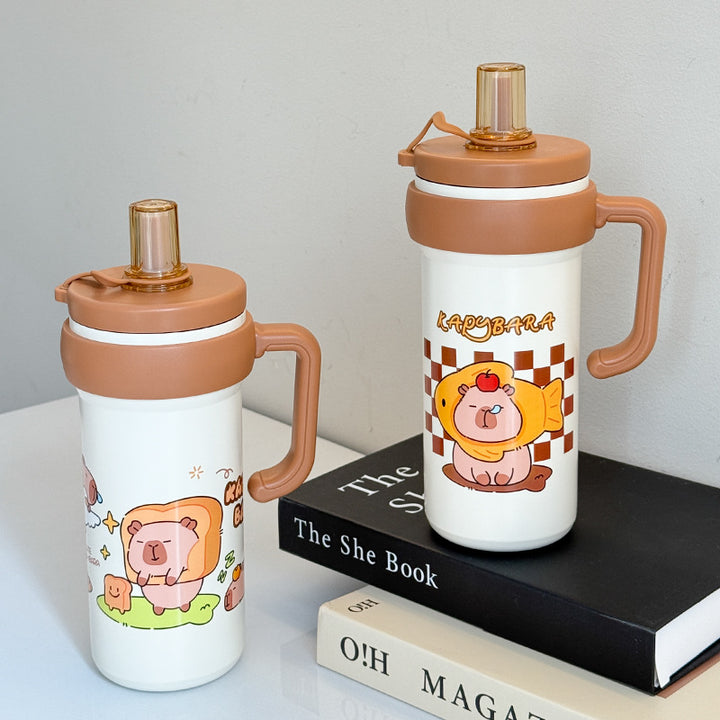Women's Insulated Drink Bottle with Practical Carry Handle and Cute Animal Design Kalsten