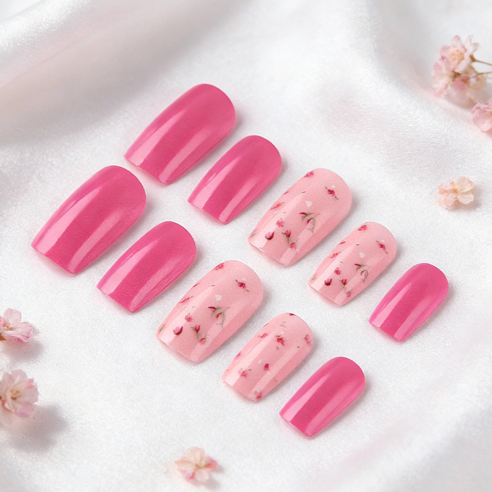 Elegant Floral Accent Press-On Nails Kalsten