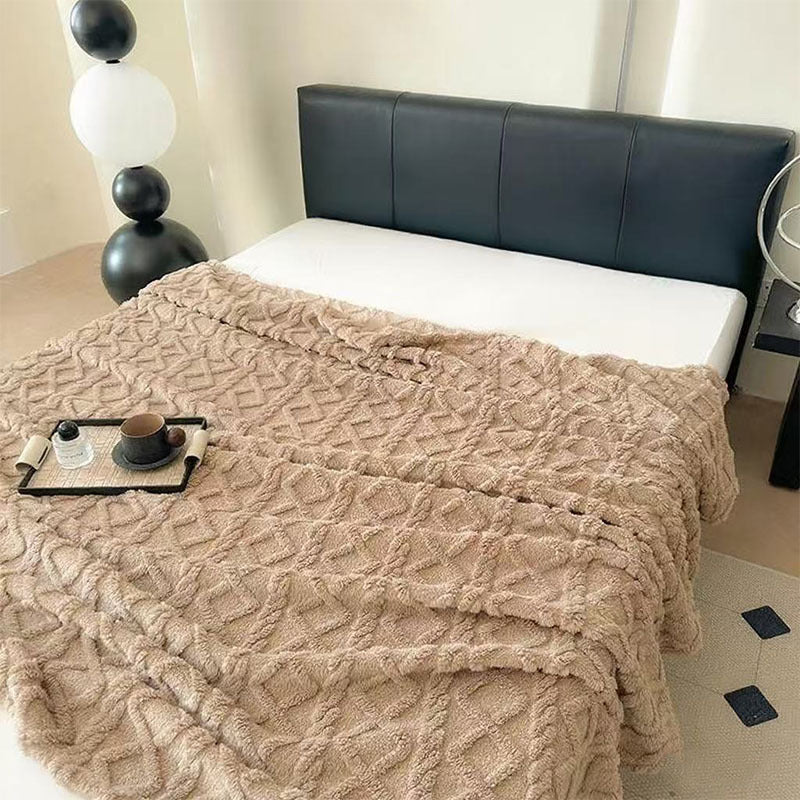 Women Plush Bedspread with Textured Design Kalsten