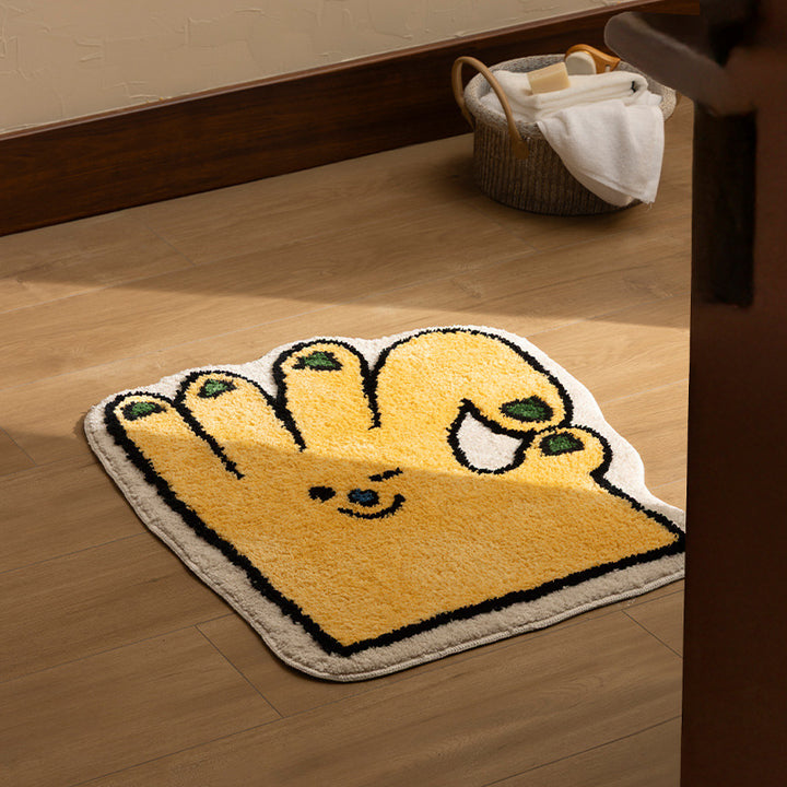 Funny hand-shaped bath mat made of non-slip microfiber plush Kalsten