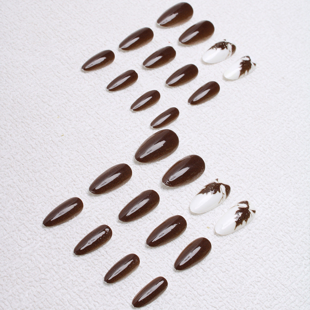 Artistic Leaf-Designed Press-On Nails Kalsten