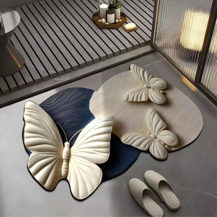 Floral Design Bath Mat Kalsten
