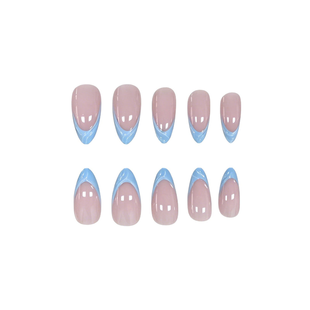 Elegant Almond-Shaped French Tip Nail Enhancements Kalsten