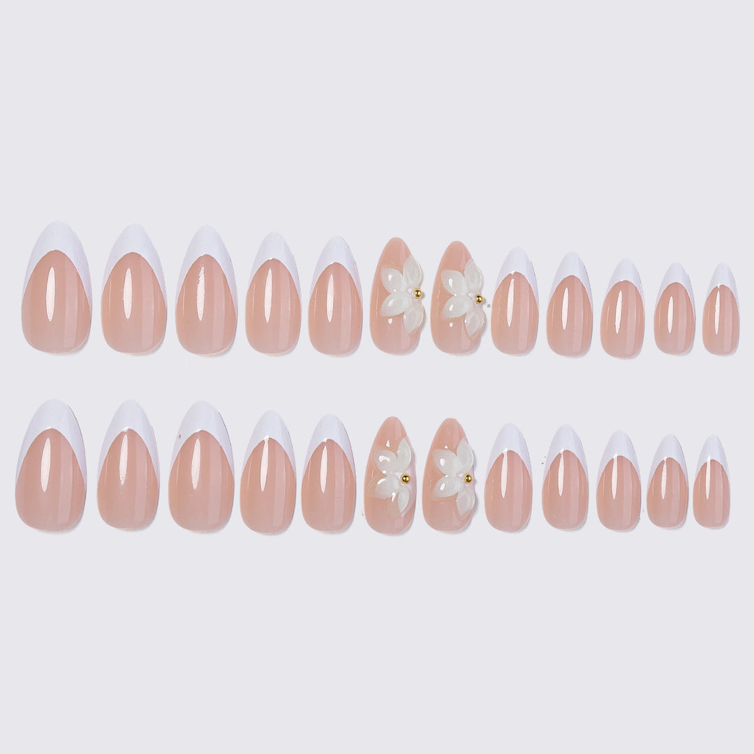 Floral Accent Press-On Nail Set Kalsten