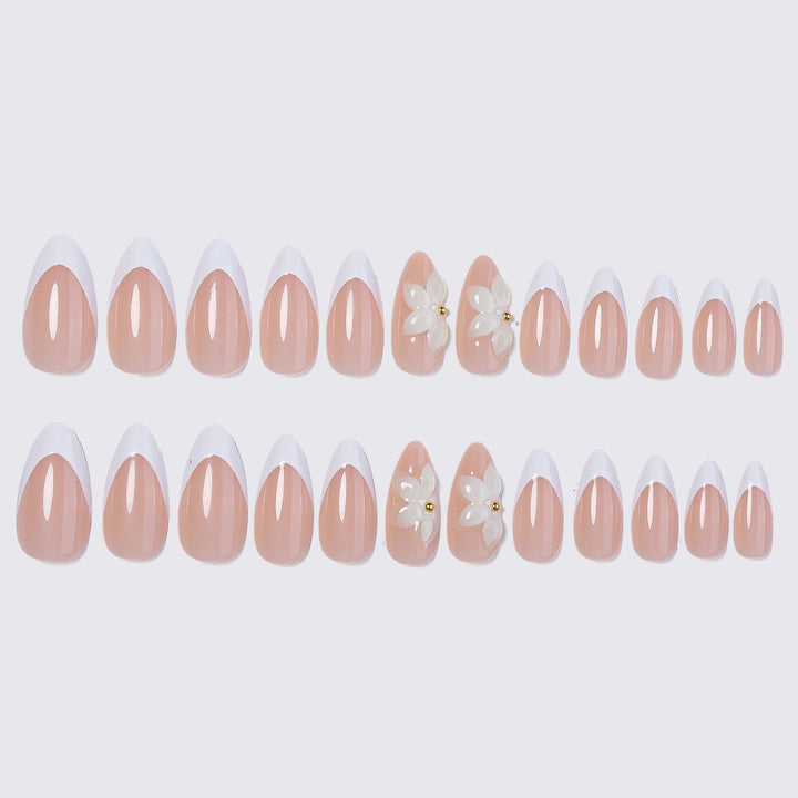 Floral Accent Press-On Nail Set Kalsten