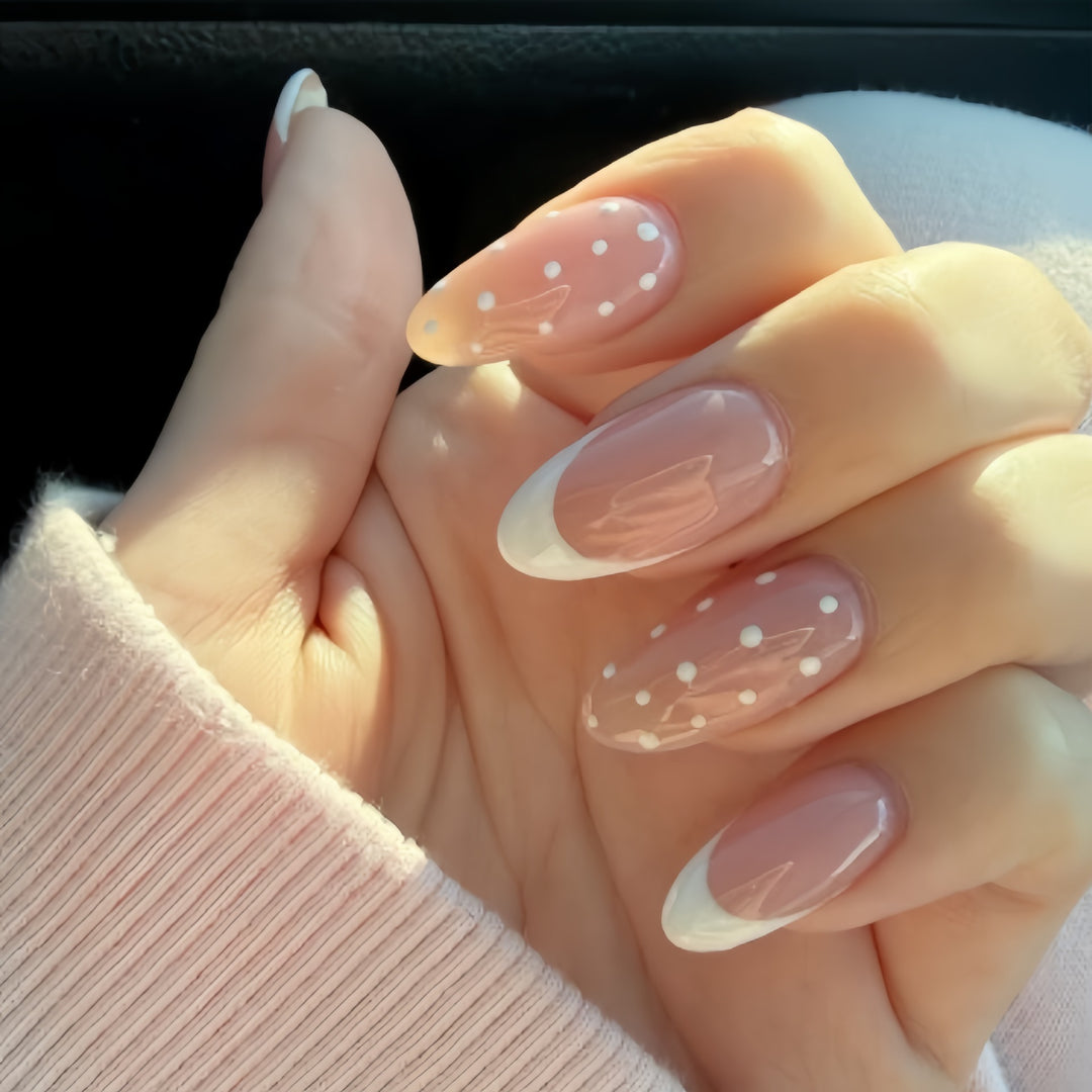 Artistic French Tip Press-On Nail Set Kalsten