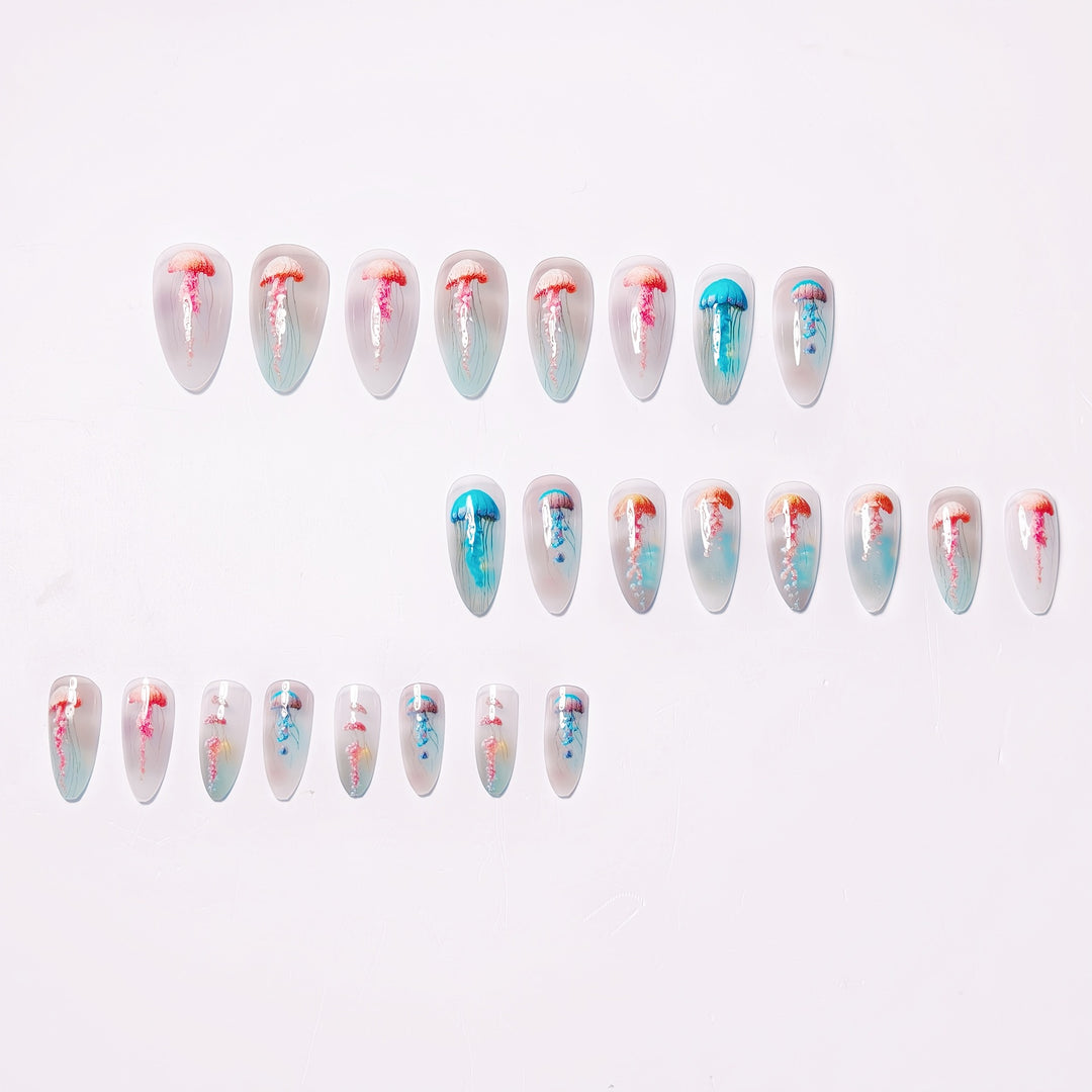 Artistic Jellyfish Design Nail Art Kalsten