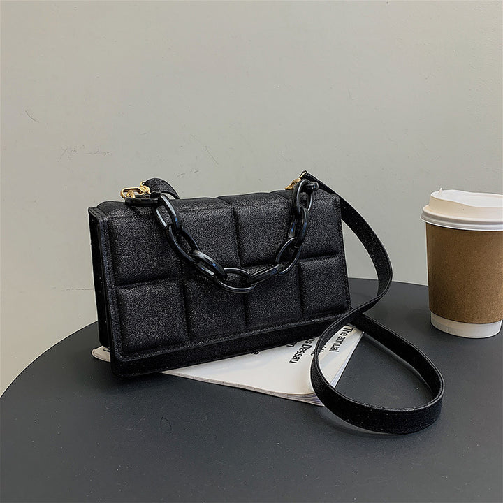 Textured Chain-Handled Evening Handbag