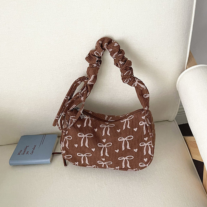 Playful Bow-Print Shoulder Bag
