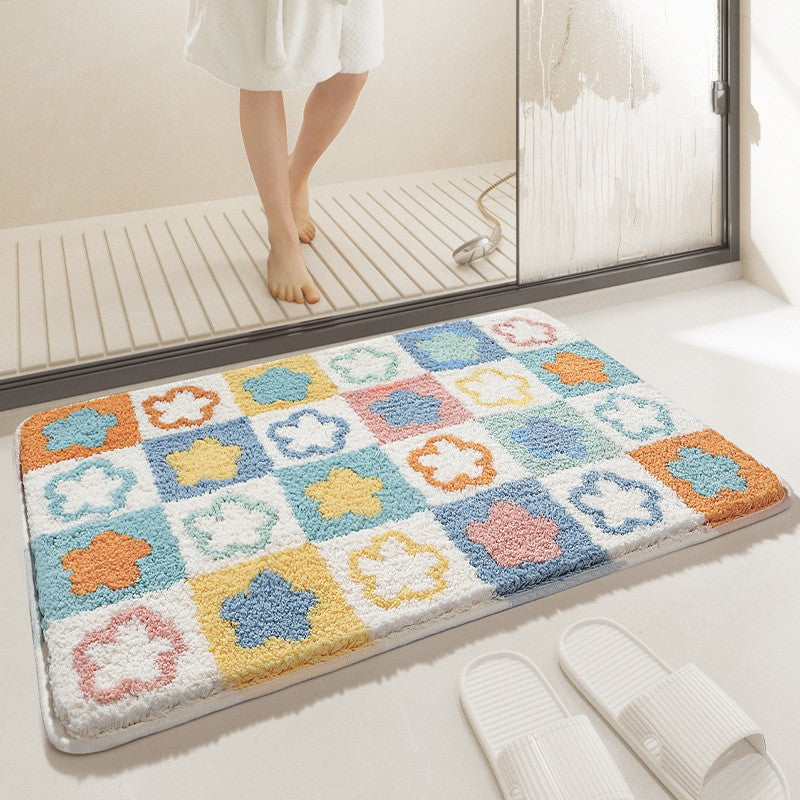 Whimsical Rainbow Bath Mat