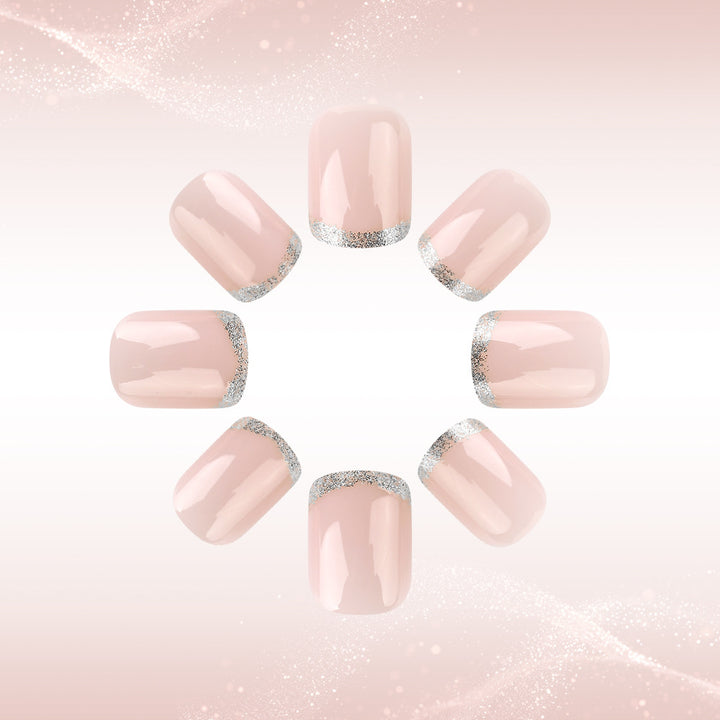 Elegant Glitter Tip Press-On Nails Kalsten