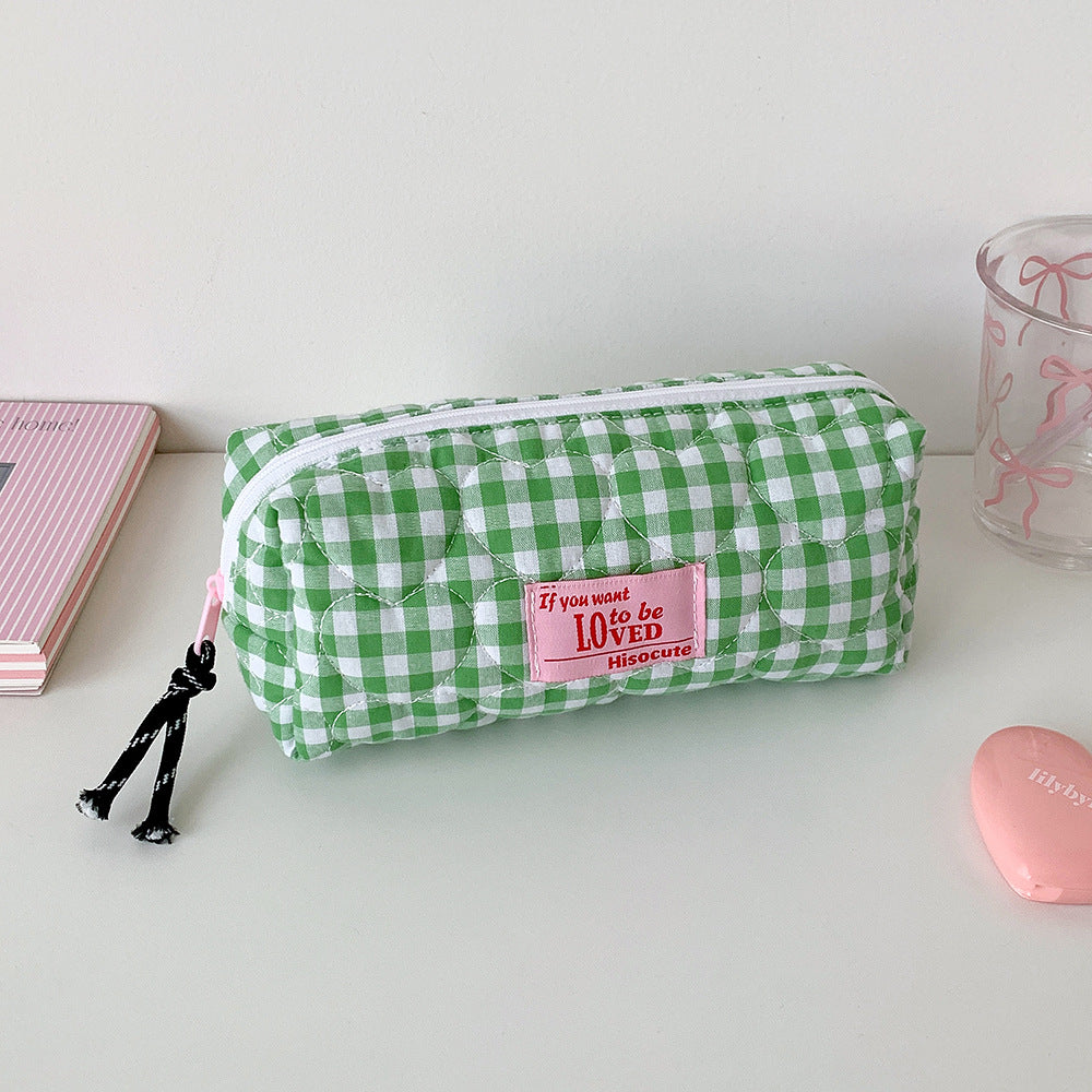 Quilted Gingham Pencil Case Kalsten