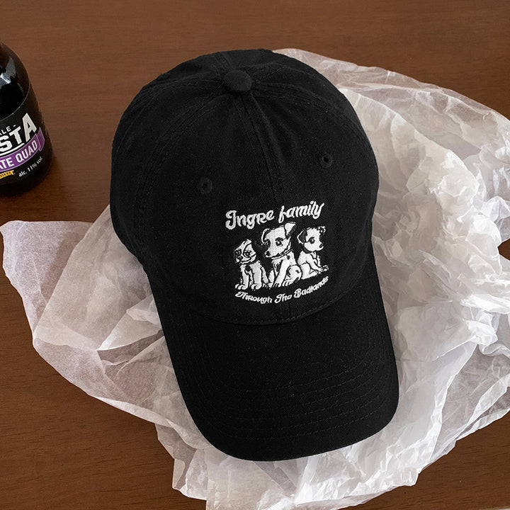Playful Embroidered Dog Baseball Cap