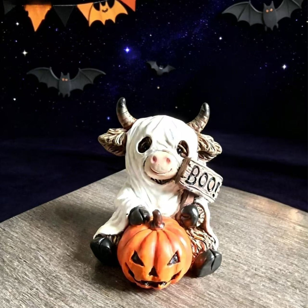 Funny Halloween Cow Figurine Kalsten