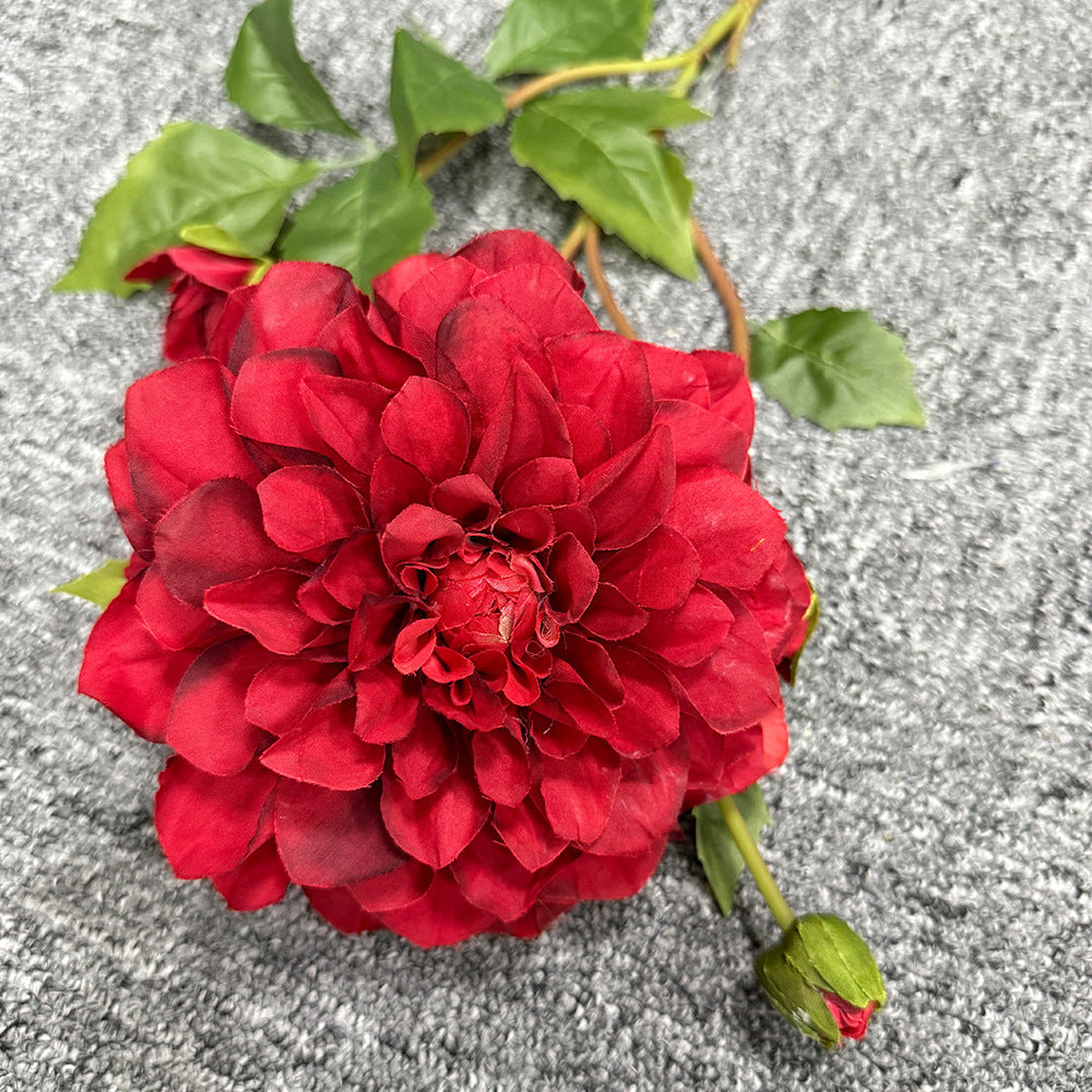 Exquisite Faux Dahlia Floral Stem