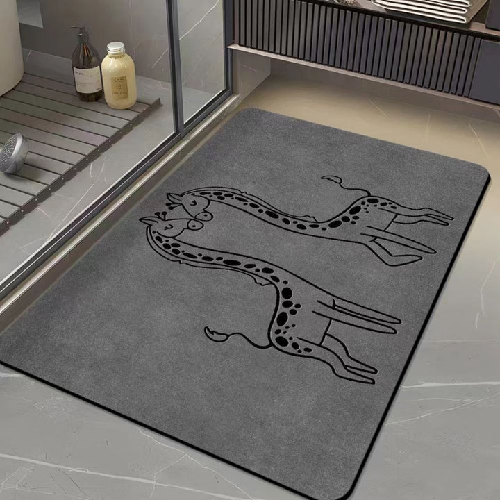 Cartoon Hippo Bath Mat
