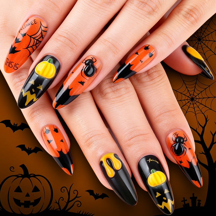 Halloween-Themed Press-On Nails Kalsten