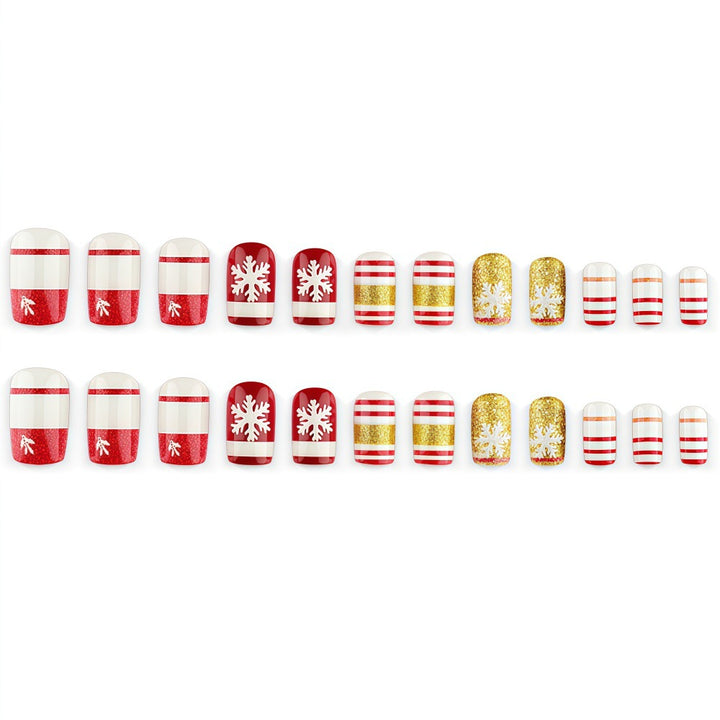 Christmas artificial nails with festive glitter design Kalsten