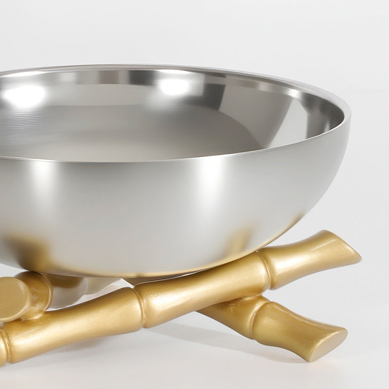 Decorative Serving Bowl with Artistic Branch Base