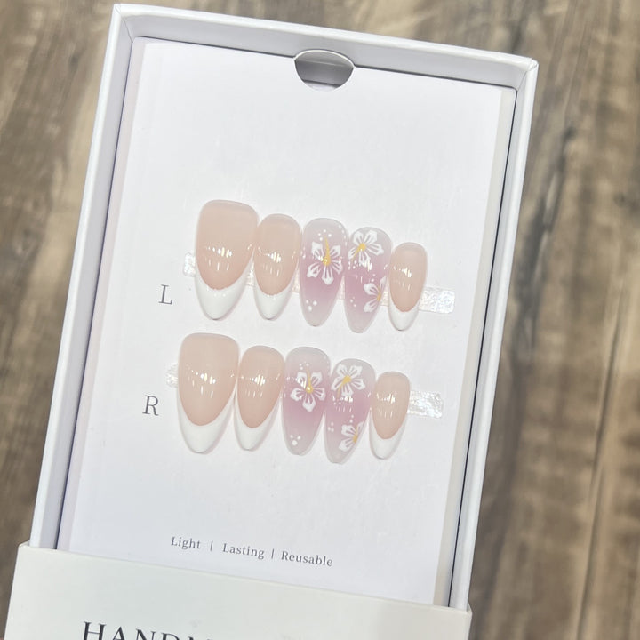Floral-Design Reusable Press-On Nail Set Kalsten