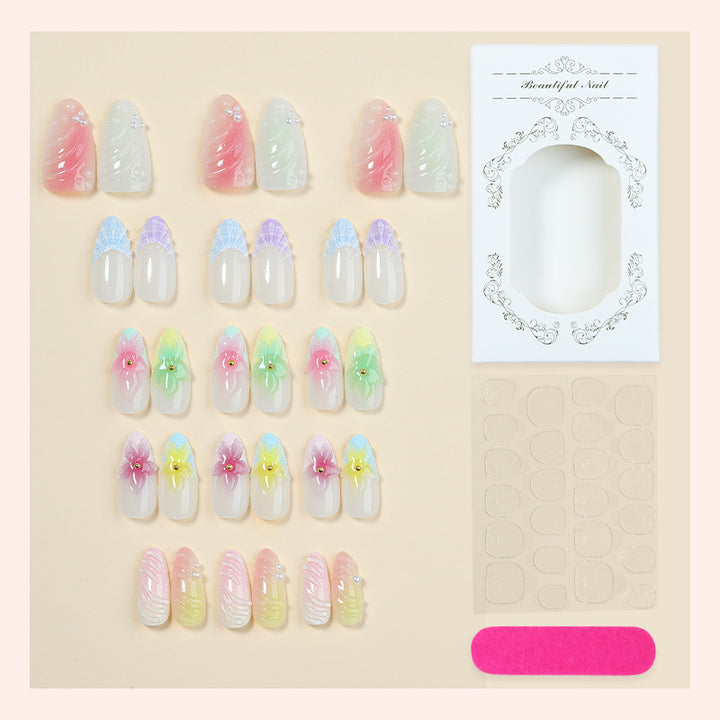 Decorative Floral Nail Art Press-On Set kalsten