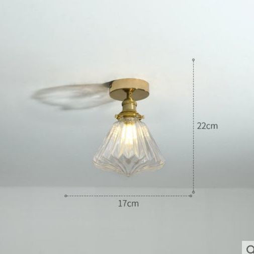 Vintage Glass Flush Mount Light