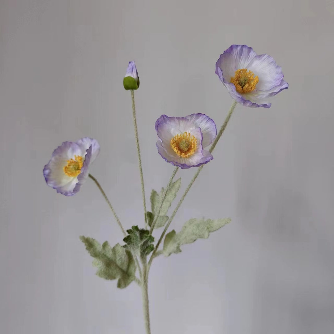 Lifelike Silk Poppy Flower Stem