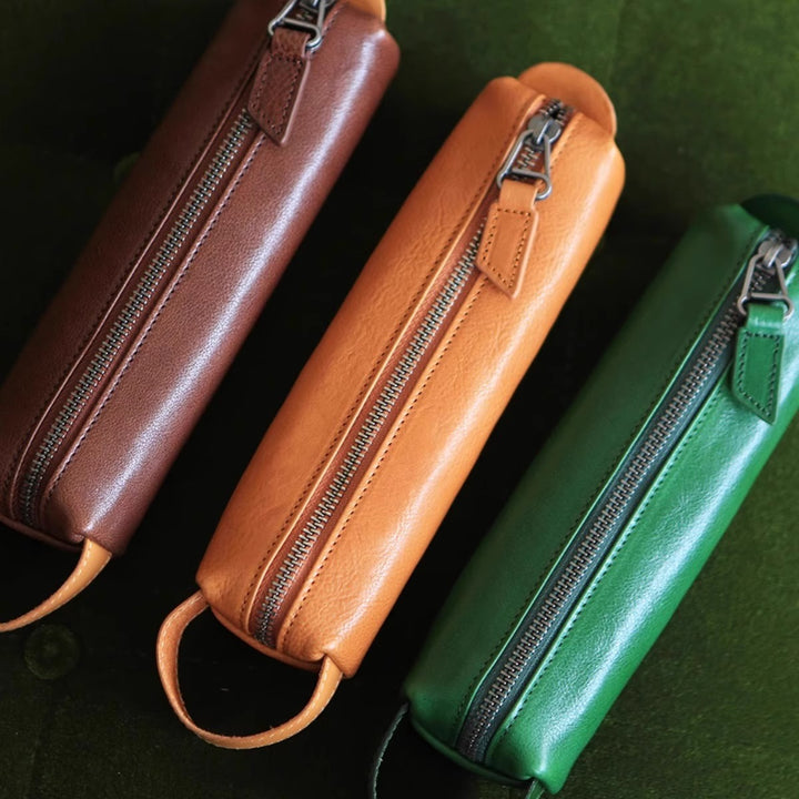 Premium Leather Zippered Pencil Case