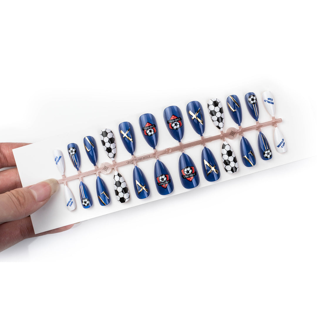 Soccer-Themed Press-On Nail Art Set