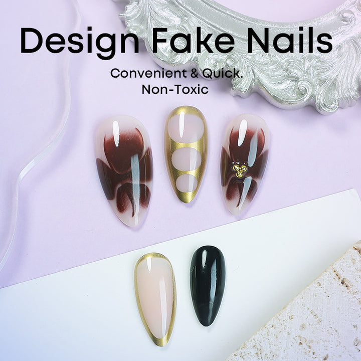 Acrylic nail set with elegant floral accents and luxurious details Kalsten