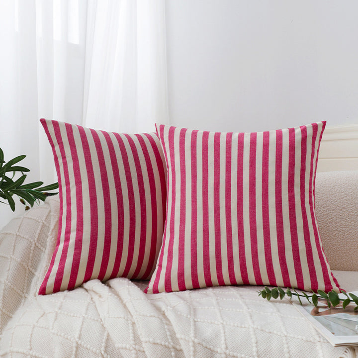 Square striped pillowcase made of cotton blend with fine twill and concealed zipper Kalsten