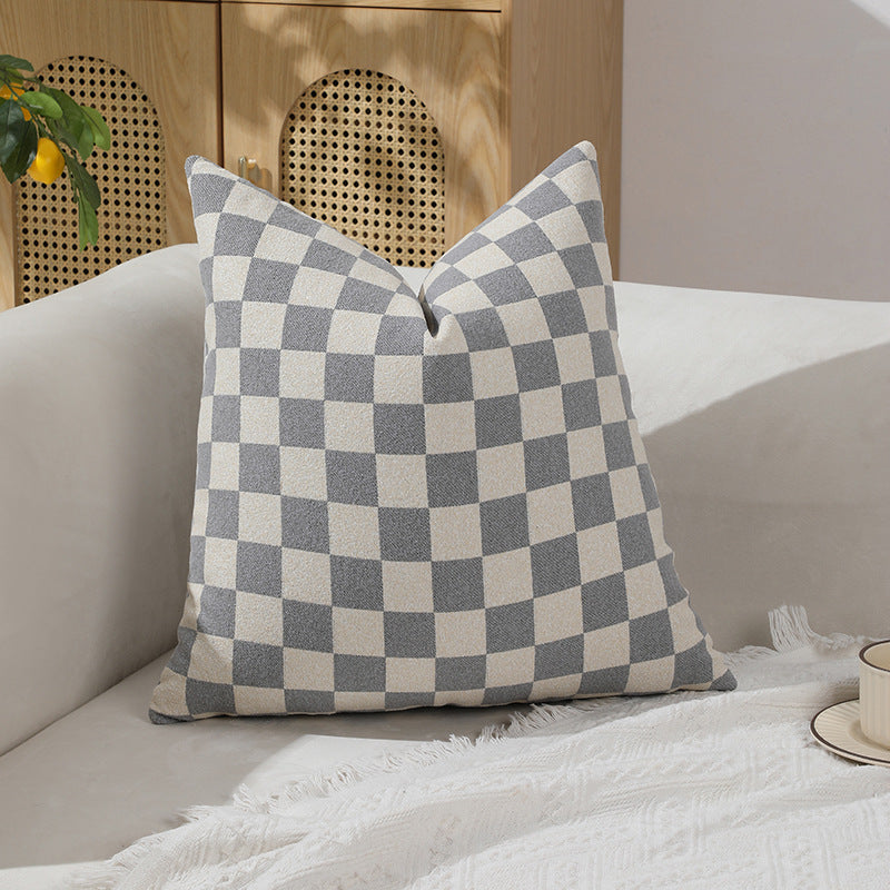 Checkerboard Patterned Decorative Pillow