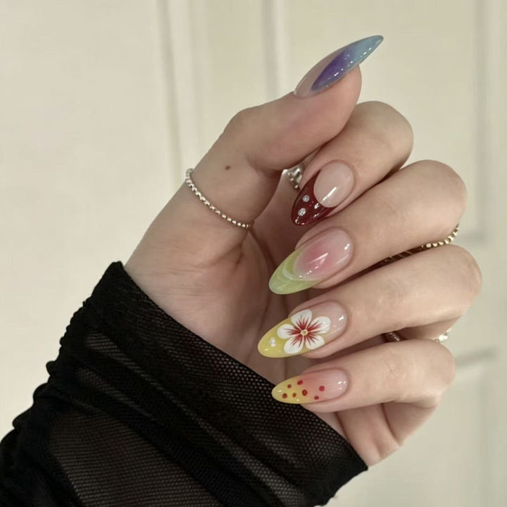 Artistic Floral Gradient Press-On Nail Set Kalsten