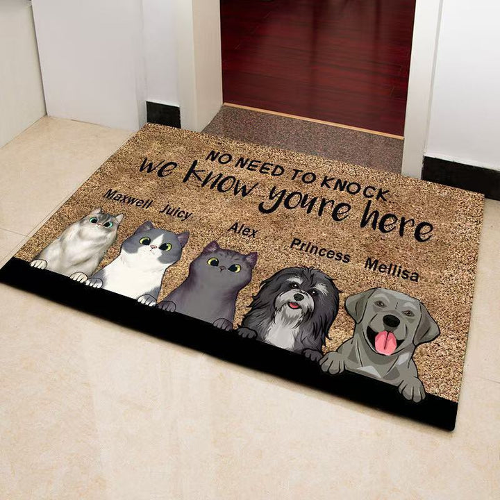 Artistic Cat-Themed Area Mat