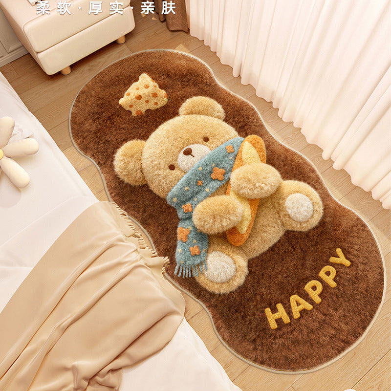 Cute Cartoon Cat-Themed Plush Area Rug