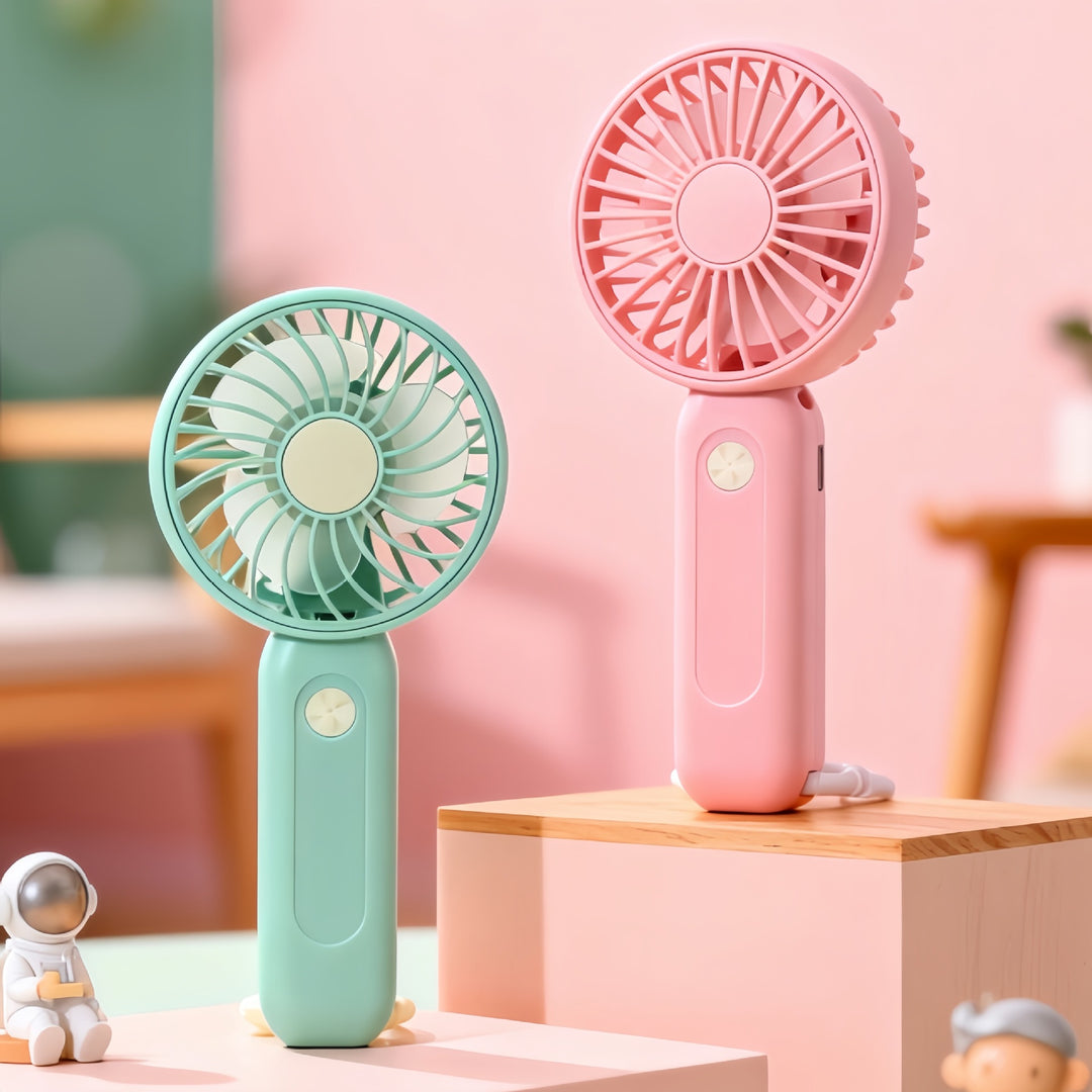 Women Portable Mini Handheld Fan with Powerful Battery and USB Charging Function Kalsten