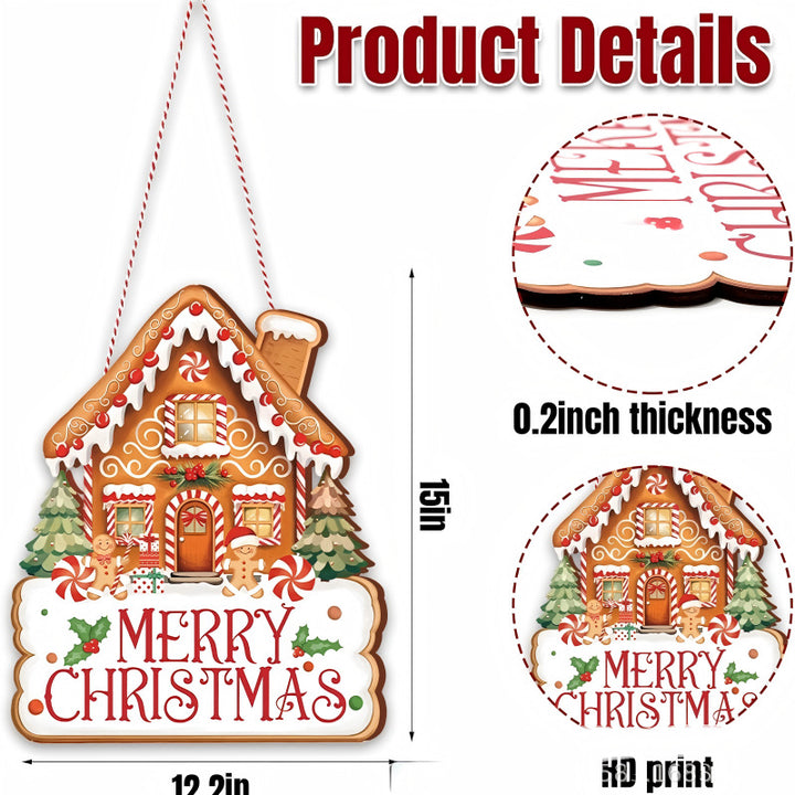 Decorative wooden sign with winter motifs Kalsten