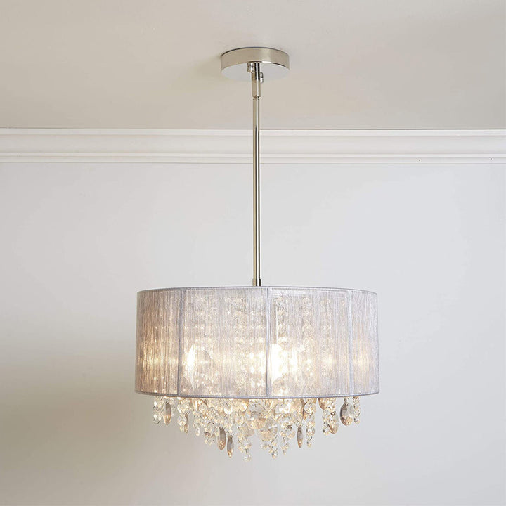 Elegant Crystal Drum Flush Mount Light
