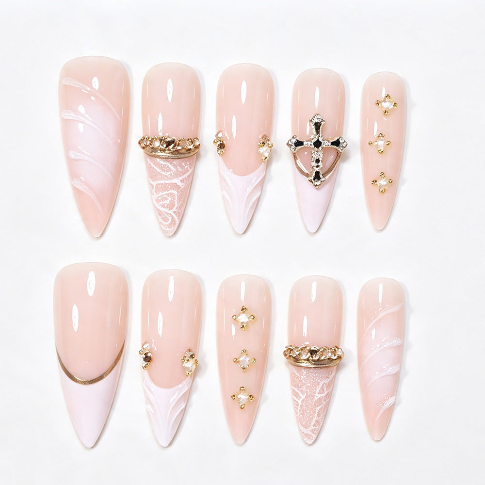 Elegant Stiletto Nail Art Tips with Embellishments Kalsten