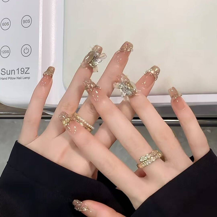 Luxury Decorative Crystal Press-On Nails Kalsten