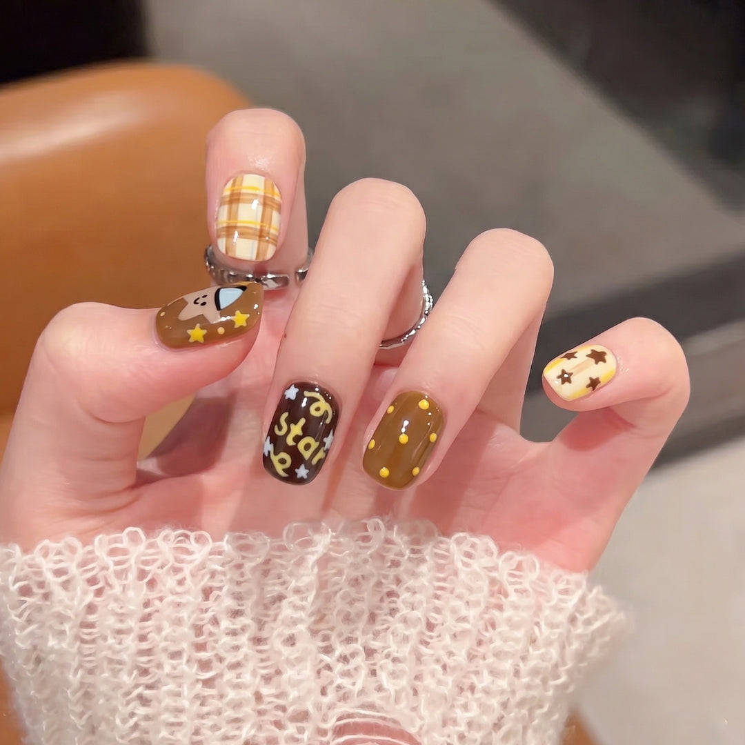 Playful Cartoon-Inspired Press-On Nail Set Kalsten