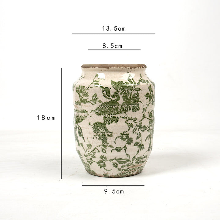 Floral ceramic flower pot with artistic pattern Kalsten