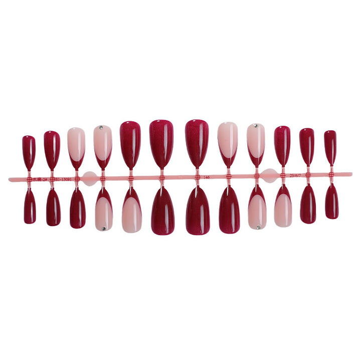 Premium Nail Art Press-On Set with Classic French Tip and Glitter Accents Kalsten