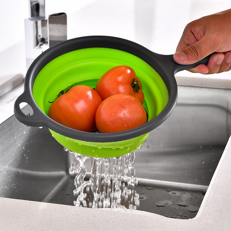 Collapsible Silicone Strainer with Ergonomic Handle Kalsten