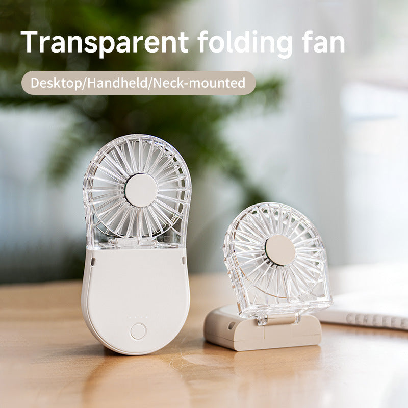 Unisex Portable Rechargeable Handheld Fan with Mirror Kalsten