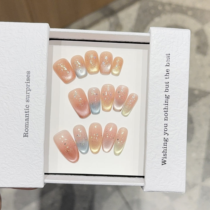 Elegant artificial nail tips with ombre effect Kalsten