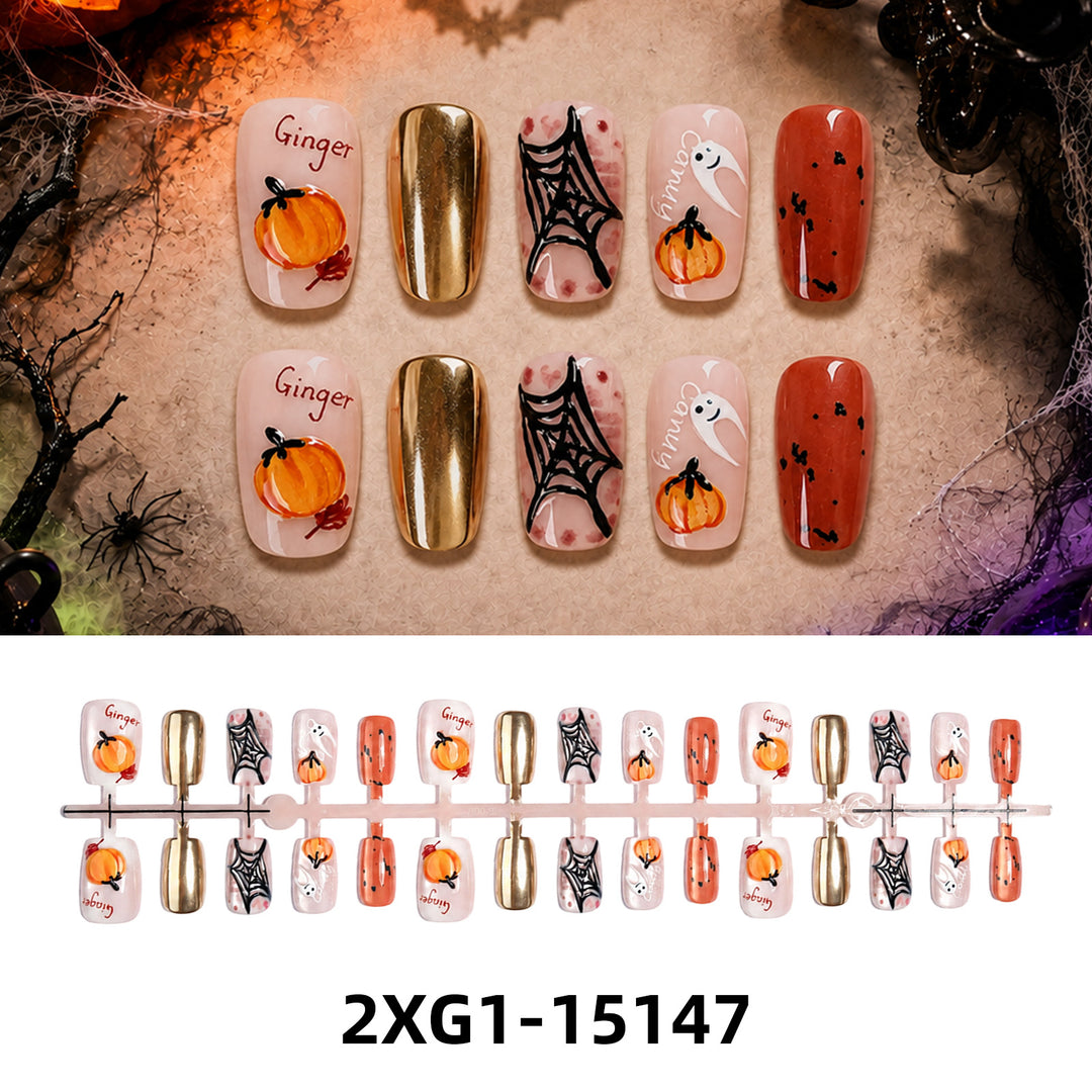 Acrylic nail set with creative Halloween motifs Kalsten