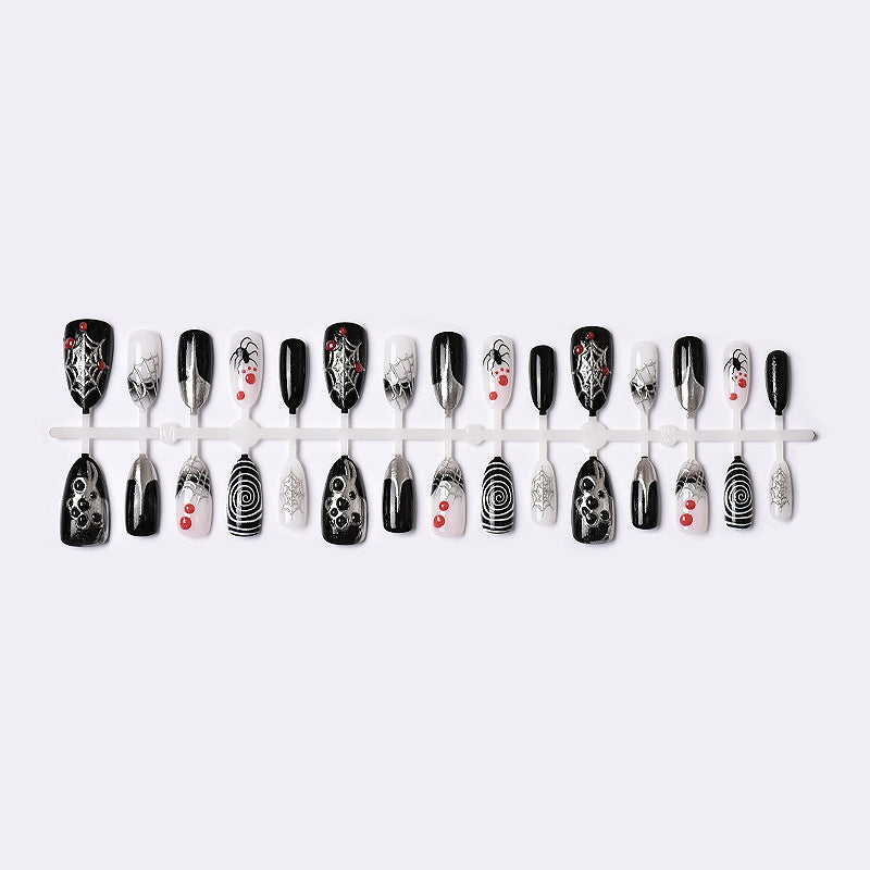Gothic-Themed Press-On Nail Art