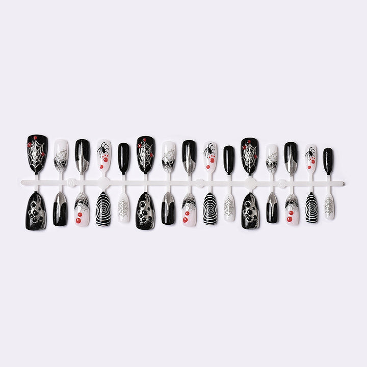 Gothic-Themed Press-On Nail Art