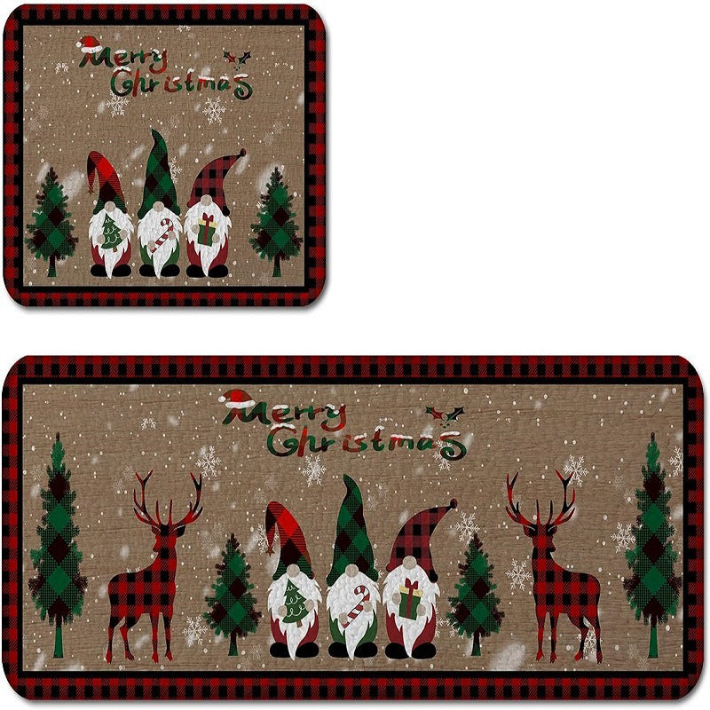 Playful Holiday-Themed Kitchen Mat Set Kalsten